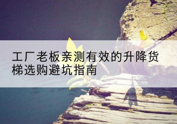 东风升降货梯怎么选-工厂老板亲测有效的升降货梯选购避坑指南